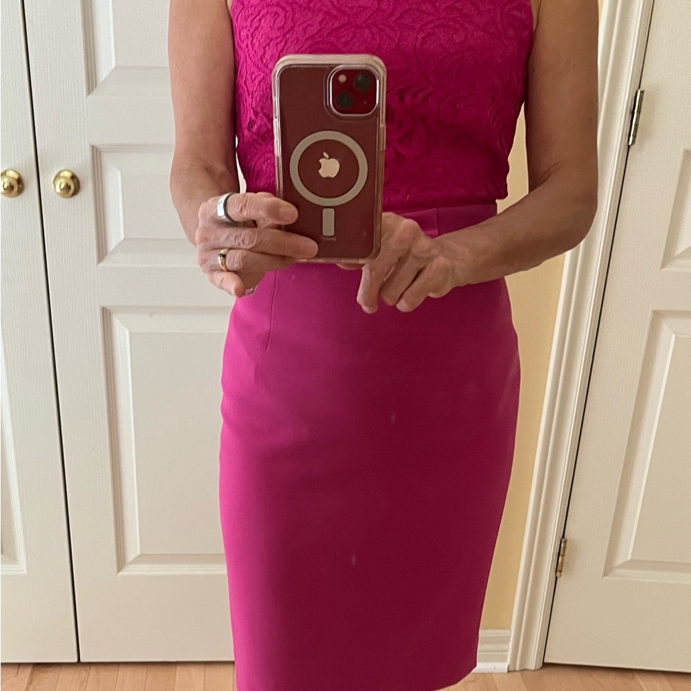 Banana Republic Fuchsia Lace & Pencil Sheath Dress